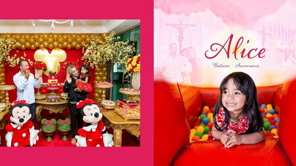 Batizado de Alice e aniversário 